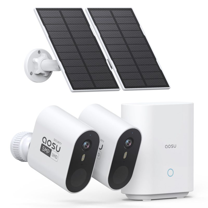 AOSU SolarCam System Max – Überwachungskamera mit Akku und Solarpanel